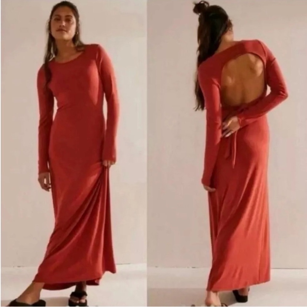 New Free People Beach Aubre Open-back Maxi Dress Sz S